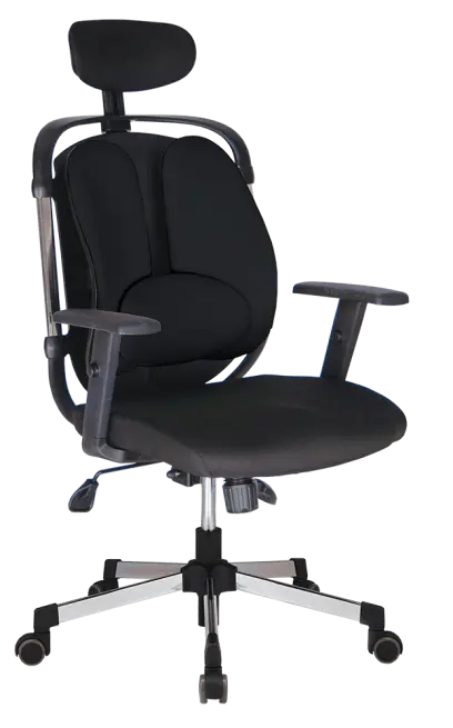 WING PLUS křeslo kancelářské, bederní opěrka, látka černá/černá