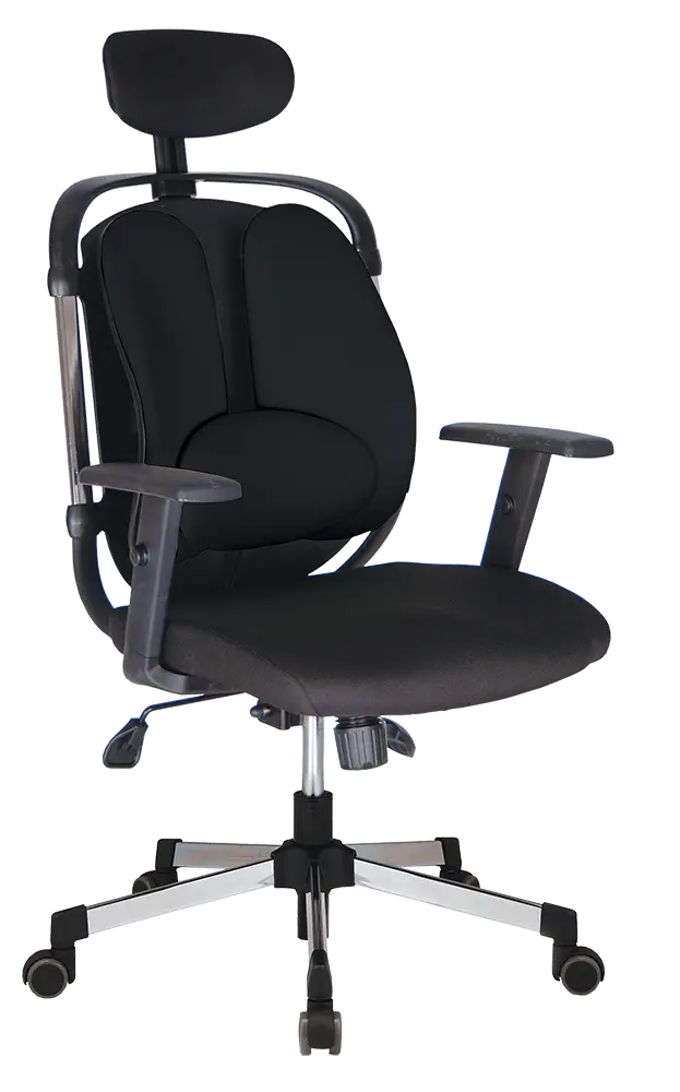 WING PLUS křeslo kancelářské, bederní opěrka, látka černá/černá
