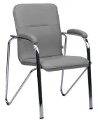 LAURA židle, chrom, koženka šedá