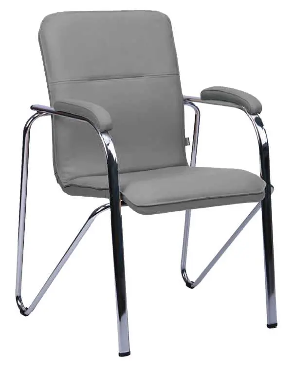 LAURA židle, chrom, koženka šedá