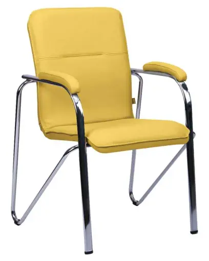 LAURA židle, chrom, koženka žlutá