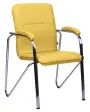 LAURA židle, chrom, koženka žlutá