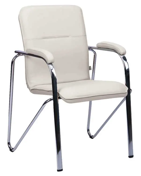 LAURA židle, chrom, koženka smetanová