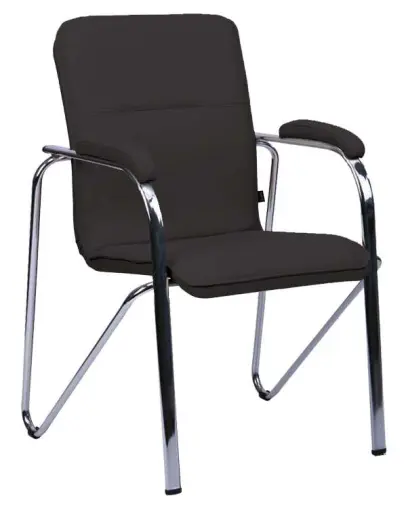 LAURA židle, chrom, koženka černá