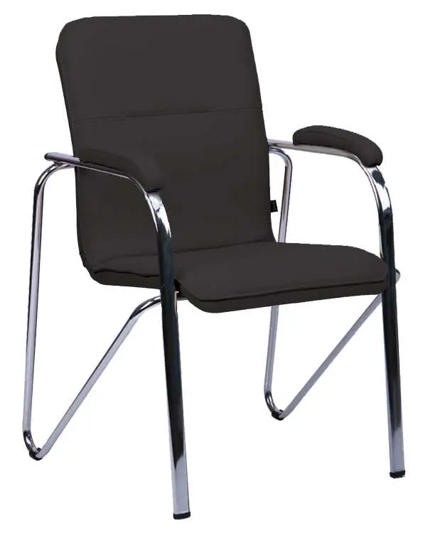 LAURA židle, chrom, koženka černá