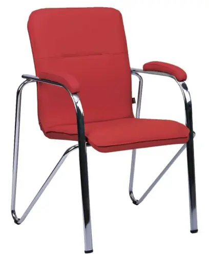 LAURA židle, chrom, koženka červená