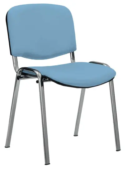 MESSINA CR židle konferenční, kostra chrom, koženka modrá