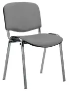 MESSINA CR židle konferenční, kostra chrom, koženka šedá