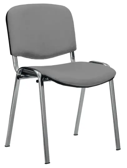 MESSINA CR židle konferenční, kostra chrom, koženka šedá