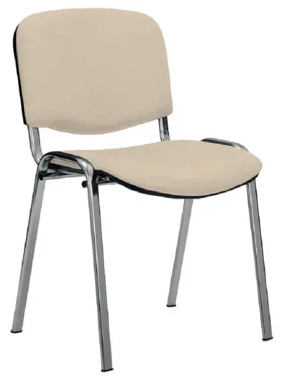MESSINA CR židle konferenční, kostra chrom, koženka krémová
