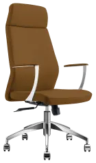 VELVET židle kancelářská, vysoký opěrák, PU cappucino