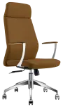 VELVET židle kancelářská, vysoký opěrák, PU cappucino