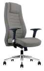 KENNEDY židle kancelářská, vysoký opěrák, PU šedá