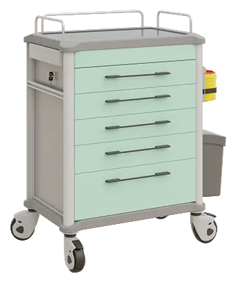 OVM - 25 vozík zdravotnický 5-zásuvkový, zelená