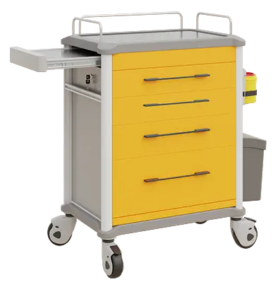 OVM - 24 vozík zdravotnický 4-zásuvkový, žlutá