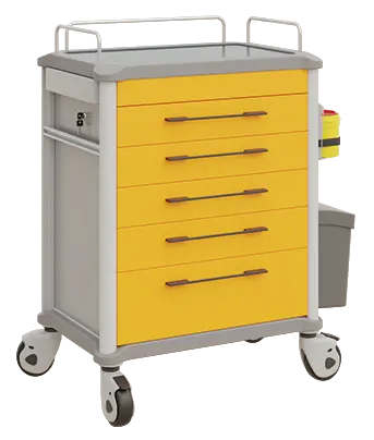 OVM - 25 vozík zdravotnický 5-zásuvkový, žlutá