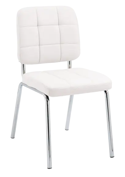 JIMY židle konferenční, nohy chrom, PU bílá