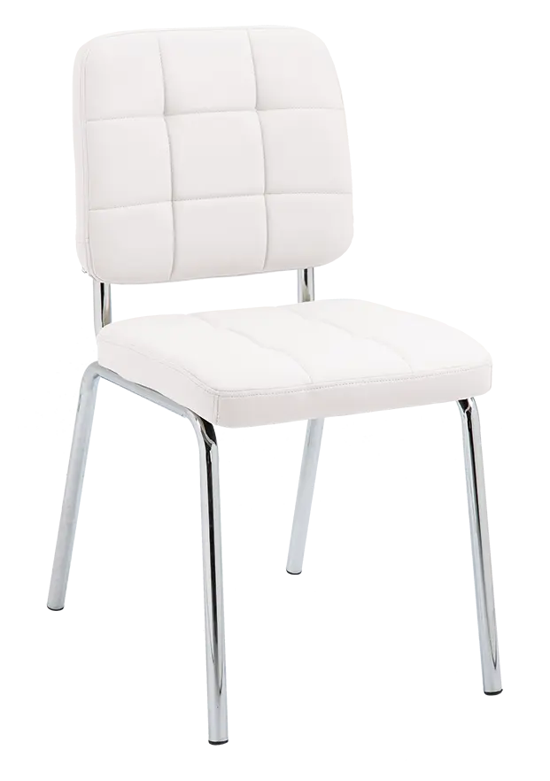 JIMY židle konferenční, nohy chrom, PU bílá