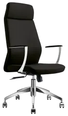 VELVET židle kancelářská, vysoký opěrák, PU černá