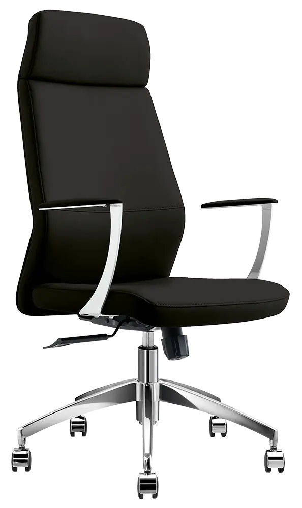 VELVET židle kancelářská, vysoký opěrák, PU černá