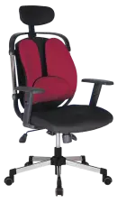 WING PLUS křeslo kancelářské, bederní opěrka, látka černá/červená
