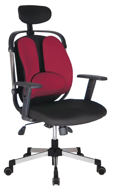 WING PLUS křeslo kancelářské, bederní opěrka, látka černá/červená