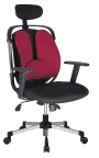 WING PLUS křeslo kancelářské, bederní opěrka, látka černá/červená
