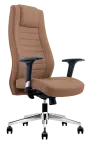 KENNEDY židle kancelářská, vysoký opěrák, PU cappucino