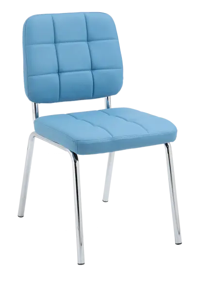 JIMY židle konferenční, nohy chrom, PU světle modrá