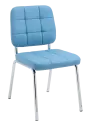 JIMY židle konferenční, nohy chrom, PU světle modrá
