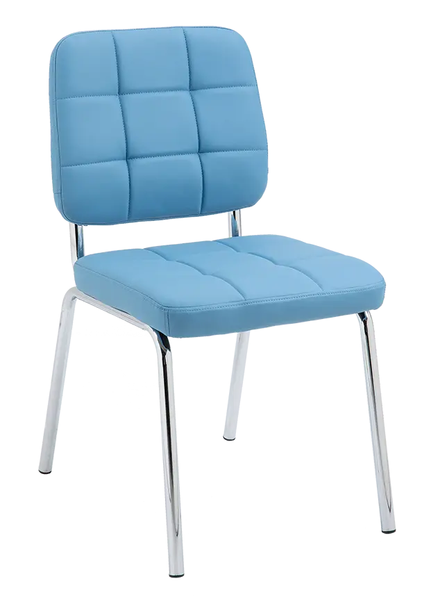 JIMY židle konferenční, nohy chrom, PU světle modrá