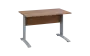 OPK 27 - 12 stůl kancelářský, kovová podnož stříbrná, deska 25 mm, široký 1200 mm, dub bardolino