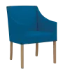 NOVA křeslo, přírodní dřevo - buk, koženka modrá