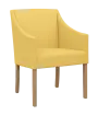 NOVA křeslo, přírodní dřevo - buk, koženka žlutá