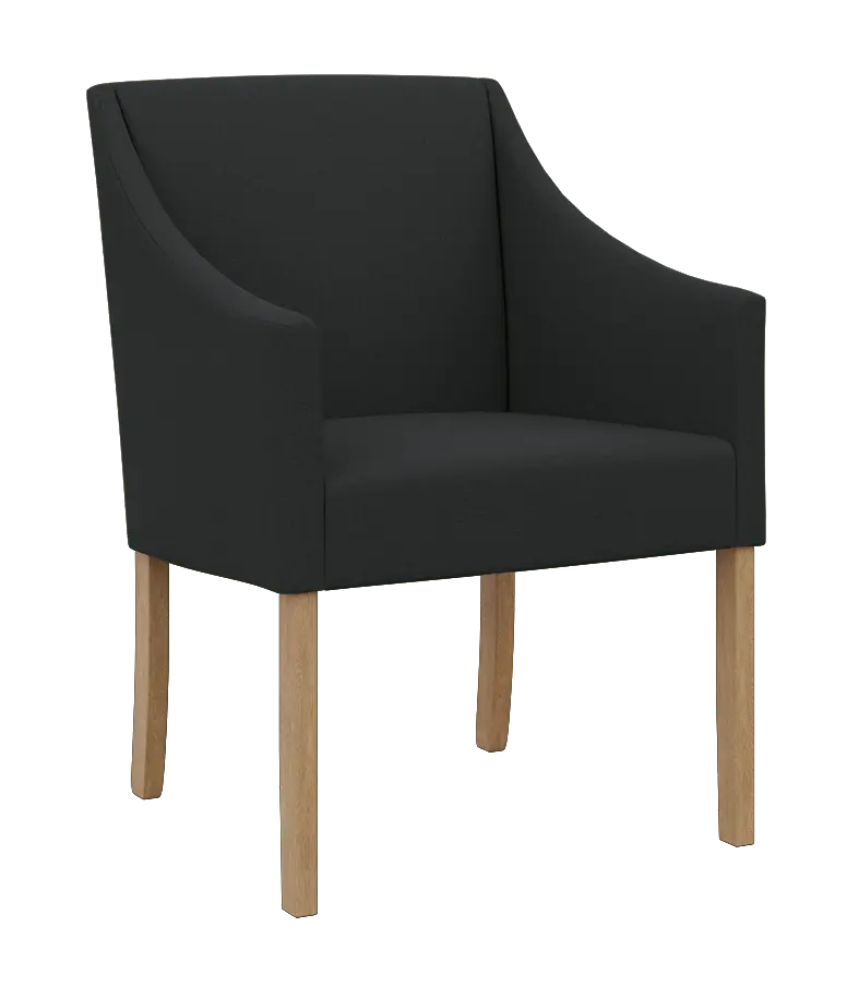 NOVA křeslo, přírodní dřevo - buk, látka tmavě šedá