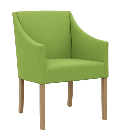 NOVA křeslo, přírodní dřevo - buk, látka hráškově zelená