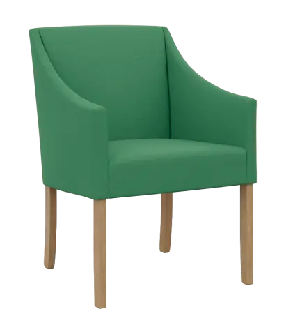 NOVA křeslo, přírodní dřevo - buk, látka tyrkysově zelená