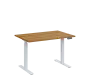 AERO 05 výškově nastavitelný stůl, kovová podnož bílá, deska 25 mm, široký 1200 mm, ořech světlý