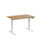 AERO 05 výškově nastavitelný stůl, kovová podnož bílá, deska 25 mm, široký 1200 mm, coco bolo