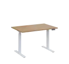 AERO 05 výškově nastavitelný stůl, kovová podnož bílá, deska 25 mm, široký 1200 mm, dub hickory