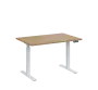 AERO 05 výškově nastavitelný stůl, kovová podnož bílá, deska 25 mm, široký 1200 mm, dub hickory