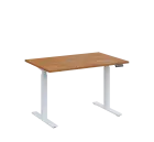 AERO 05 výškově nastavitelný stůl, kovová podnož bílá, deska 25 mm, široký 1200 mm, dub klasik