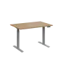 AERO 05 výškově nastavitelný stůl, kovová podnož stříbrná, deska 25 mm, široký 1200 mm, dub hickory