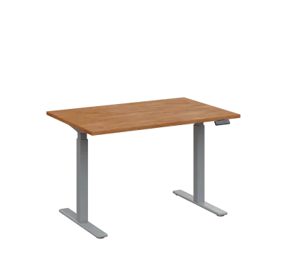 AERO 05 výškově nastavitelný stůl, kovová podnož stříbrná, deska 25 mm, široký 1200 mm, dub klasik