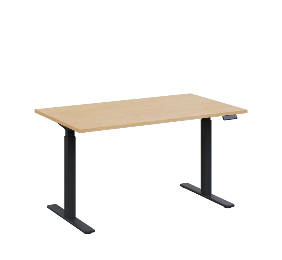 AERO 06 výškově nastavitelný stůl, kovová podnož antracit, deska 25 mm, široký 1400 mm, bříza irská