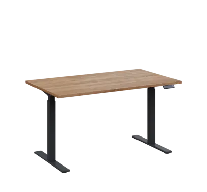 AERO 06 výškově nastavitelný stůl, kovová podnož antracit, deska 25 mm, široký 1400 mm, dub bardolin AERO 06 výškově nastavitelný stůl, kovová podnož antracit, deska 25 mm, široký 1400 mm, dub bardolino