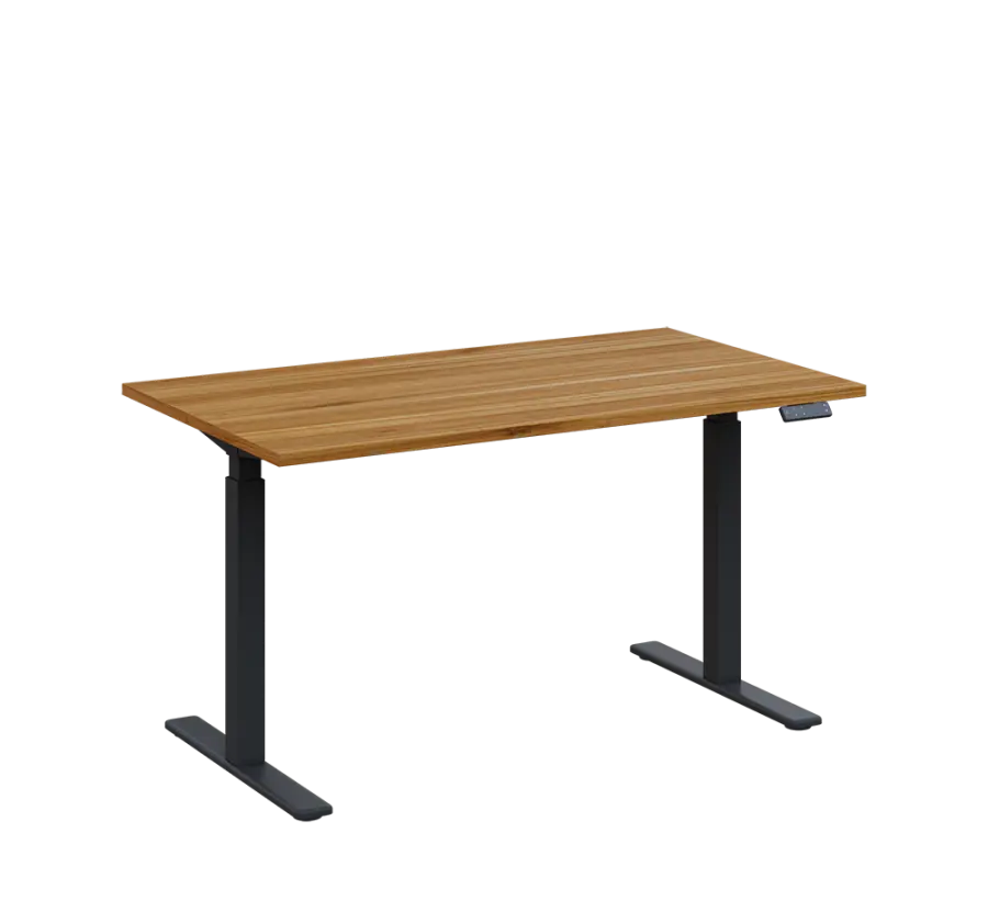 AERO 06 výškově nastavitelný stůl, kovová podnož antracit, deska 25 mm, široký 1400 mm, ořech světlý