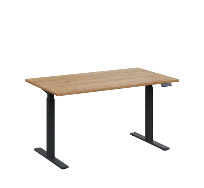 AERO 06 výškově nastavitelný stůl, kovová podnož antracit, deska 25 mm, široký 1400 mm, dub fjord