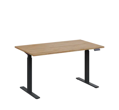 AERO 06 výškově nastavitelný stůl, kovová podnož antracit, deska 25 mm, široký 1400 mm, dub hickory