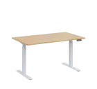 AERO 06 výškově nastavitelný stůl, kovová podnož bílá, deska 25 mm, široký 1400 mm, bříza irská